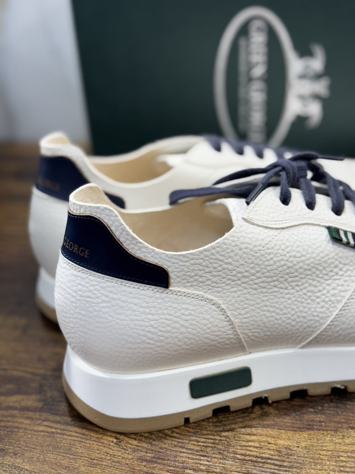 Green George Sneaker Pelle Bianca Uomo Ultra Flexible 42.5