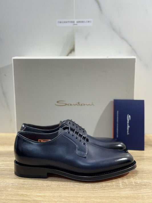 Santoni  Derby     Uomo  Pelle Blu       Men Shoes Santoni Stringata 41