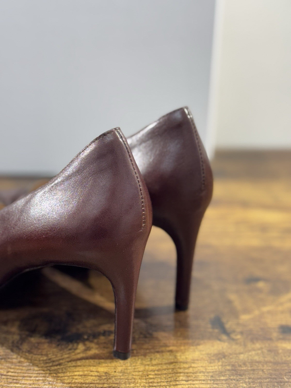 Del Carlo Décolleté   Pelle  Castagna  Luxury Made In Italy Boot Donna 41