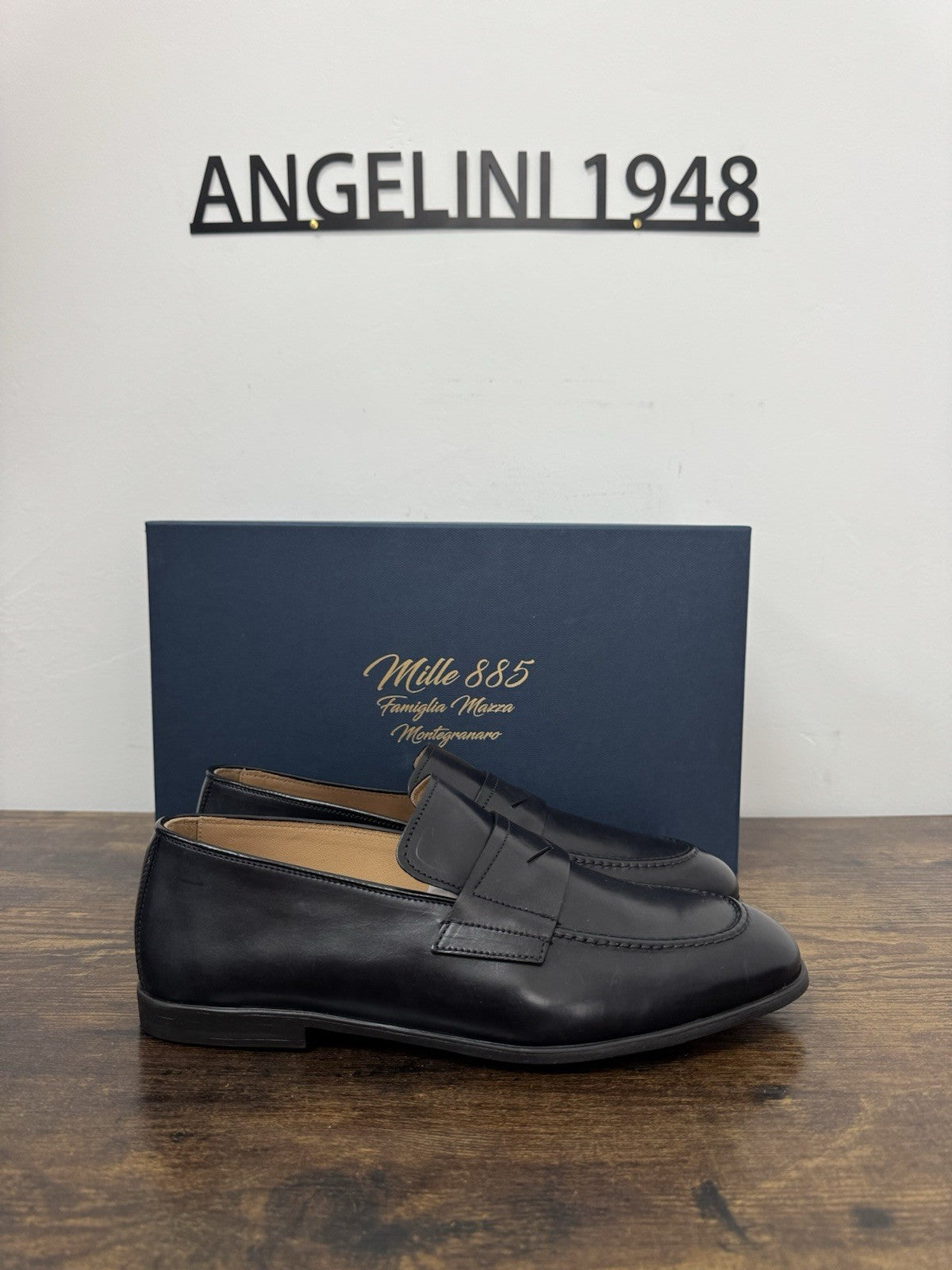 Mille 885 Mocassino Pelle Nero Made In Marche Casual Top Quality Uomo 39