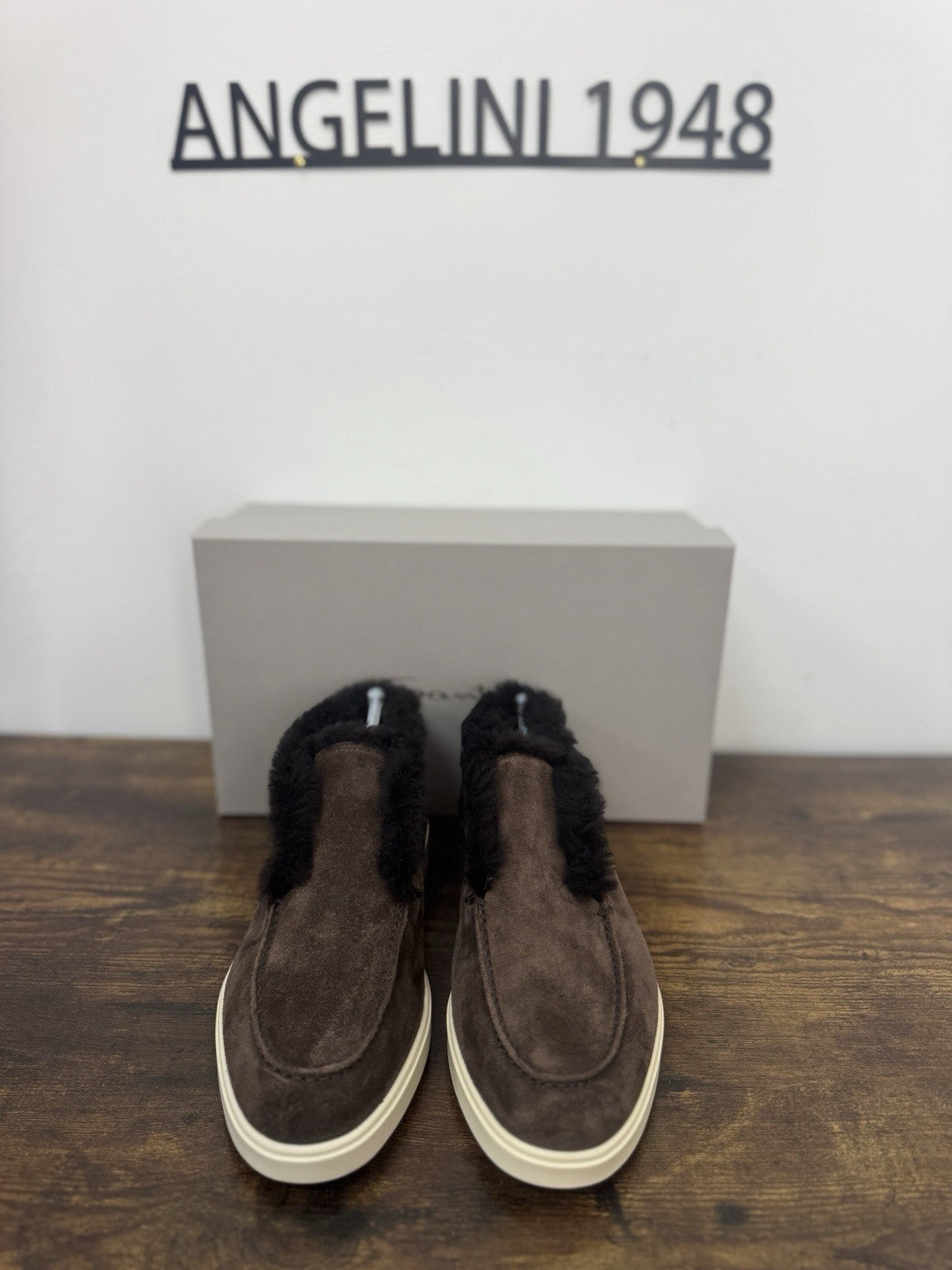 Santoni Open Walk Suede Marrone Pelliccia Casual Boot Donna 38
