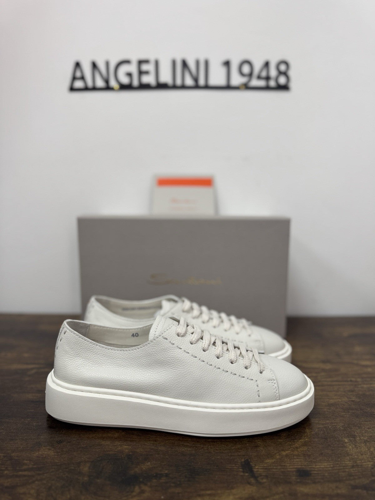 Santoni Sneaker Icon Pelle Bianca  Casual Scarpa Santoni 40
