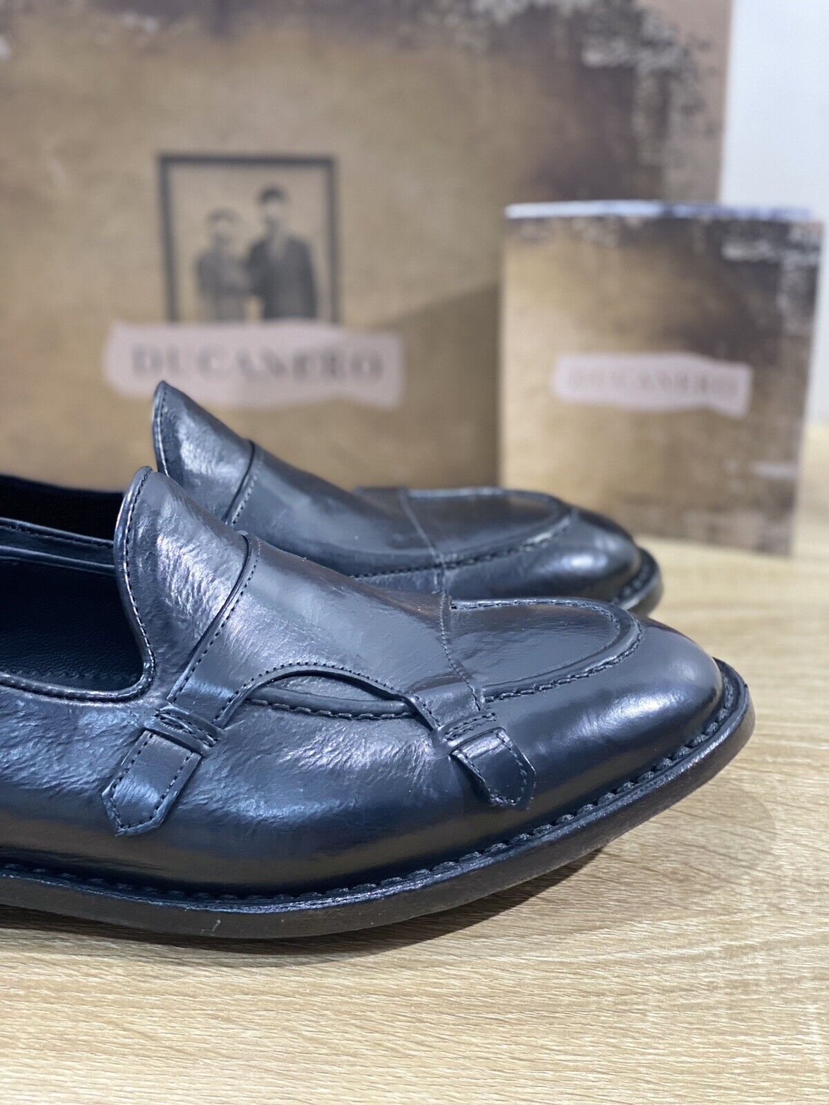 Ducanero Mocassino Uomo Pelle Nera Fully Made In Italy Luxury Artisan 44