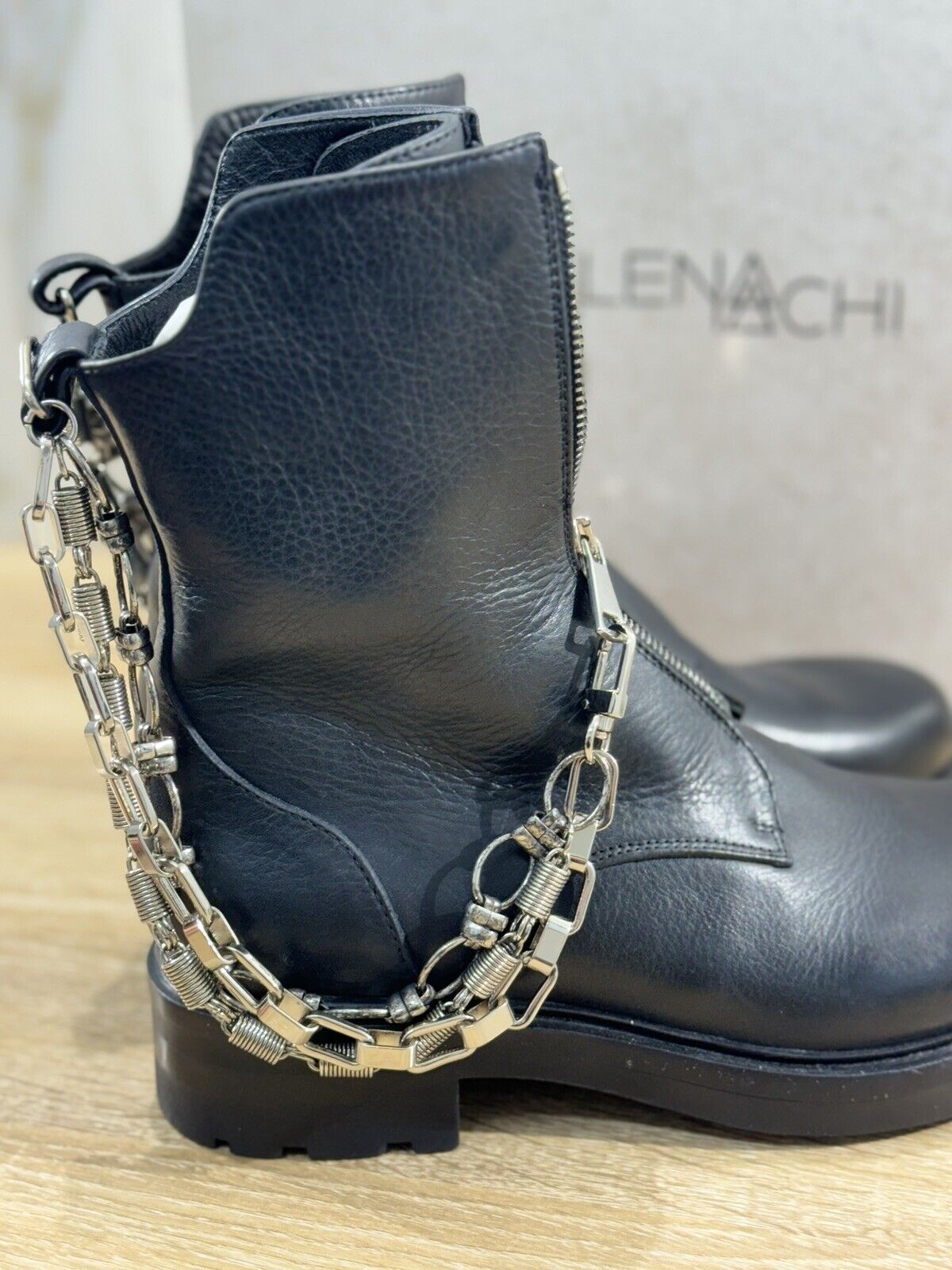 Elena Iachi Biker Donna Pelle Nero Casual Boot Biker 36