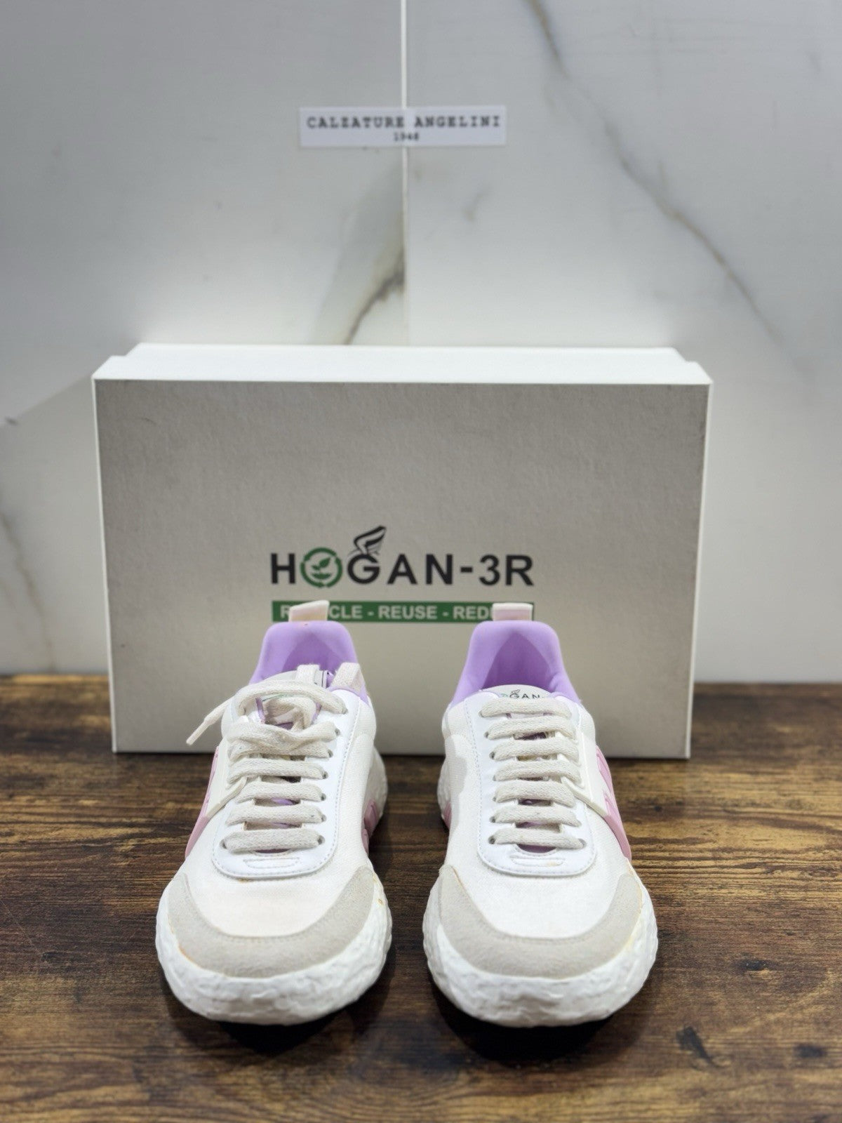 Hogan 3r Sneaker Pelle Bianca Rosa  Casual Hogan Donna 39