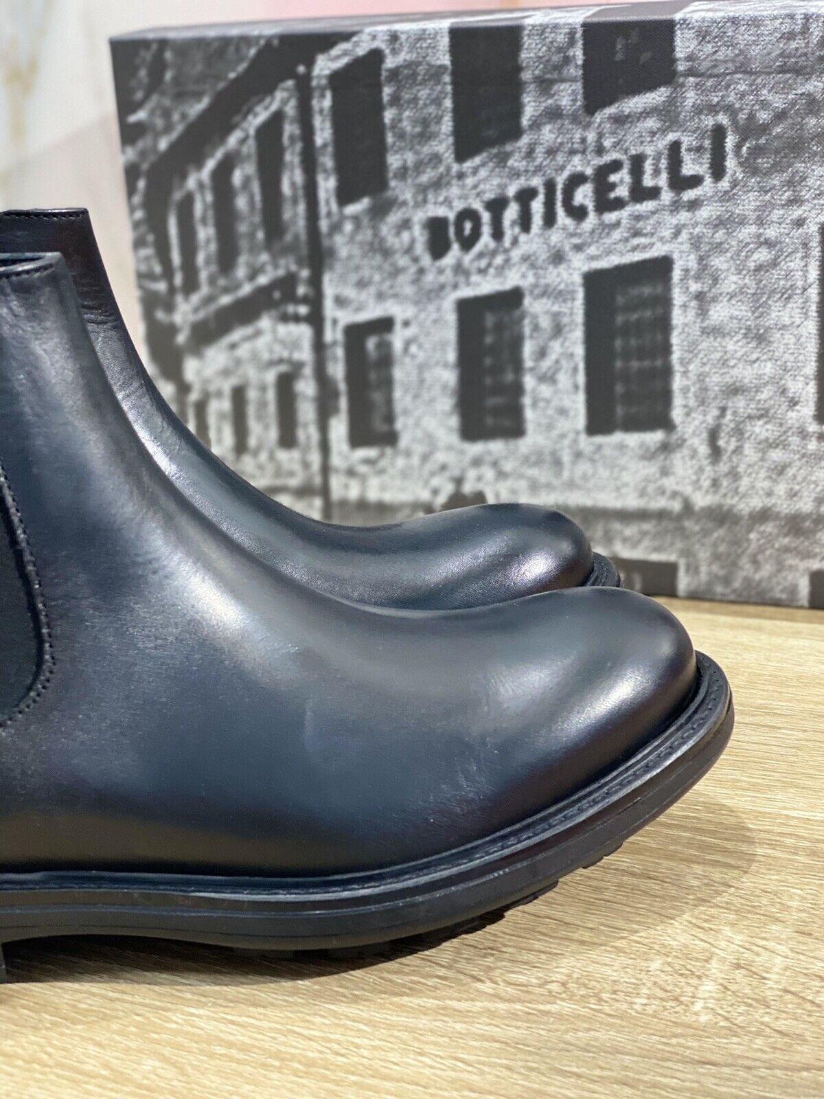 Botticelli 1945 Beatle uomo in pelle nera extra light luxury men boot 44