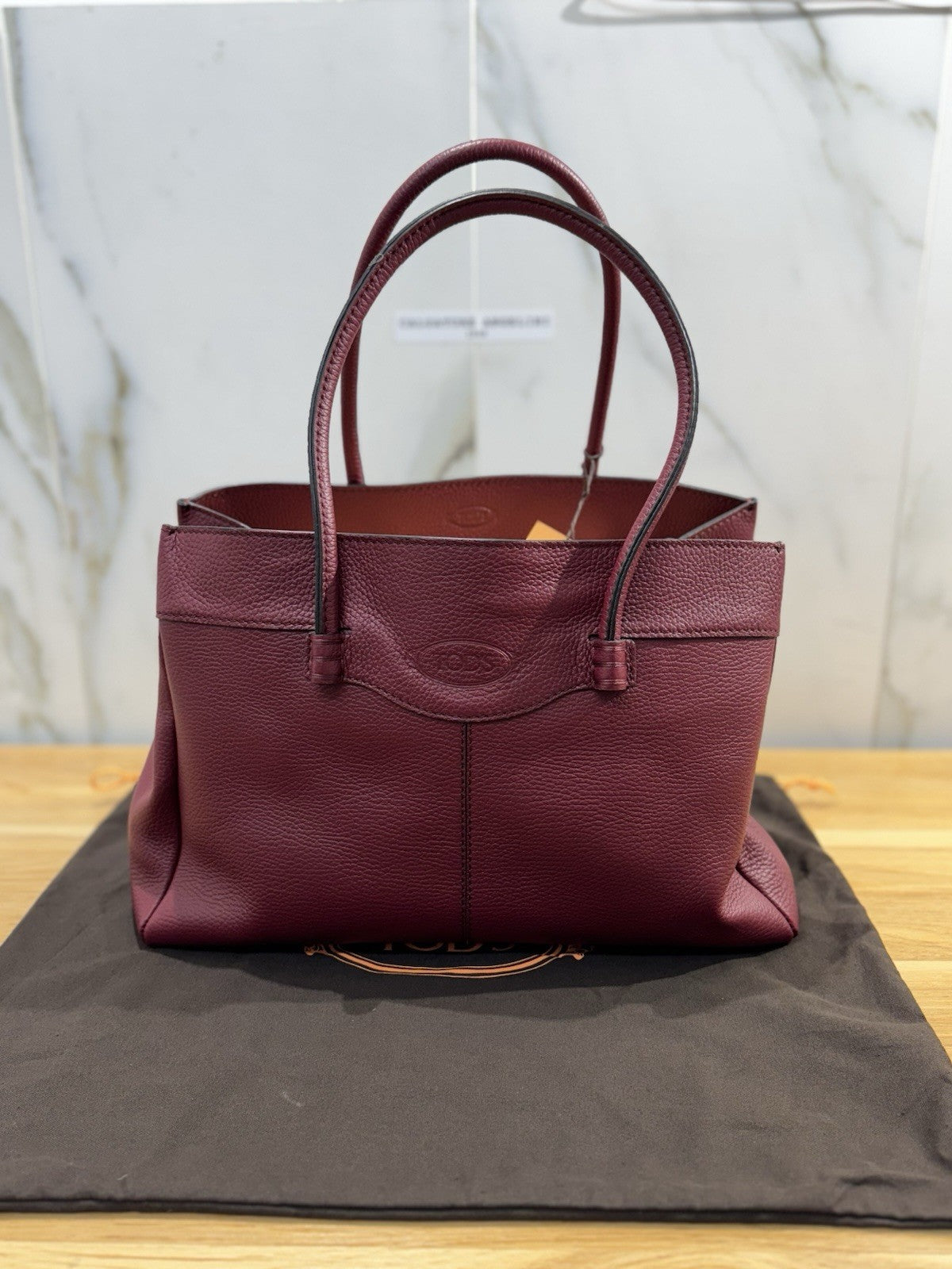 Tod’s Borsa Tote Mocassino Media Pelle Bordo’ Luxury Tod’s Handmade Bag Donna