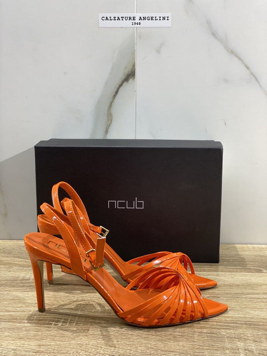 NCUB Sandalo Donna Modello Clara Vernice Arancio Luxury Woman Sandal 40