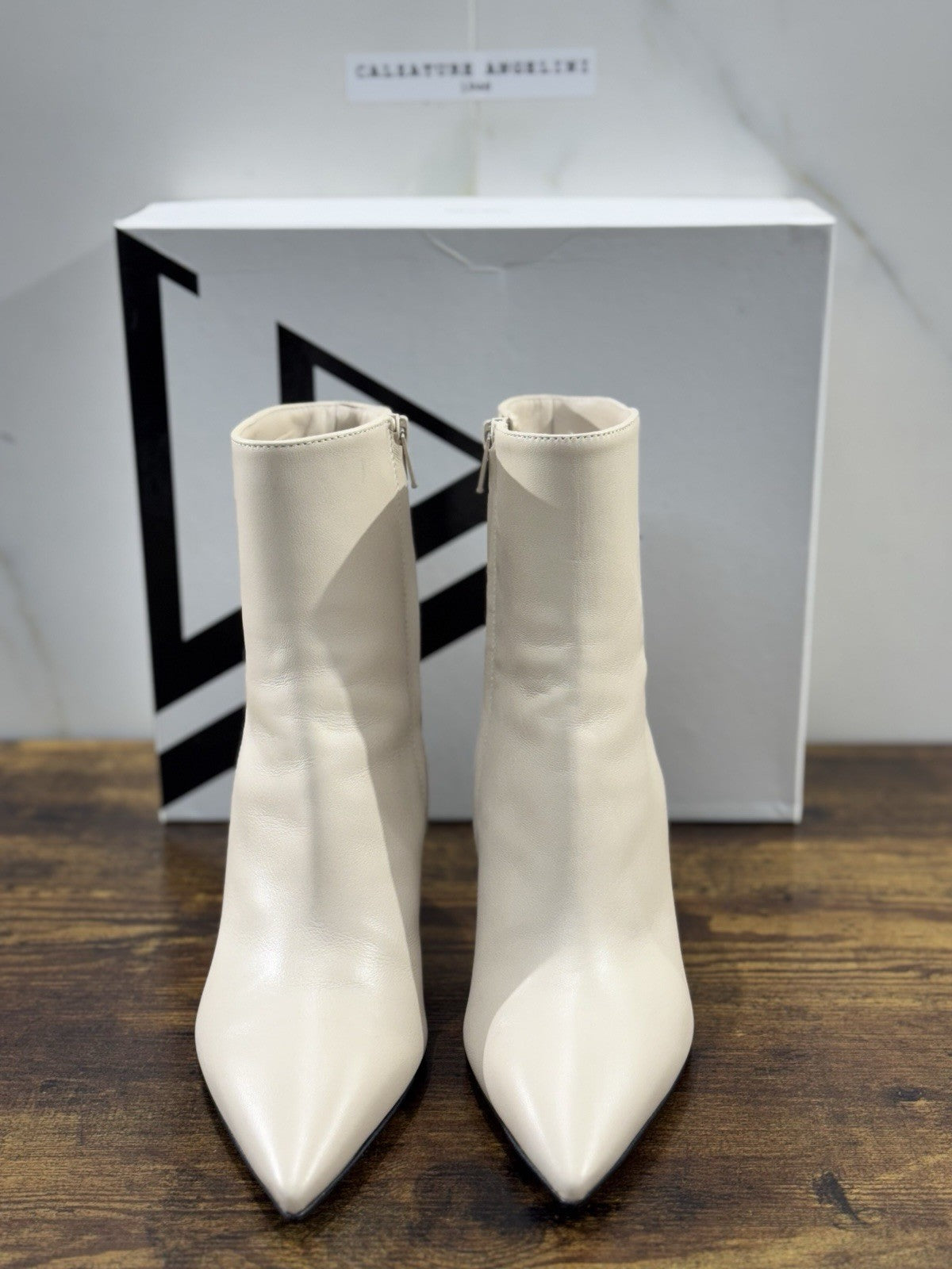 Giampaolo Viozzi Stivaletto Donna Pelle Tapioca Con Tacco Made In Italy 37