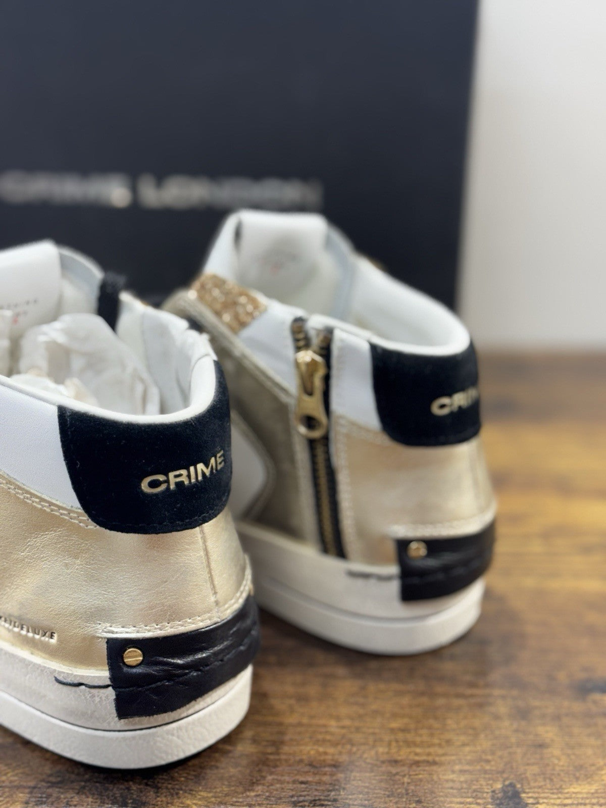 Crime London Sneaker Sk8 Deluxe Mid  Pelle Bianca Donna 36