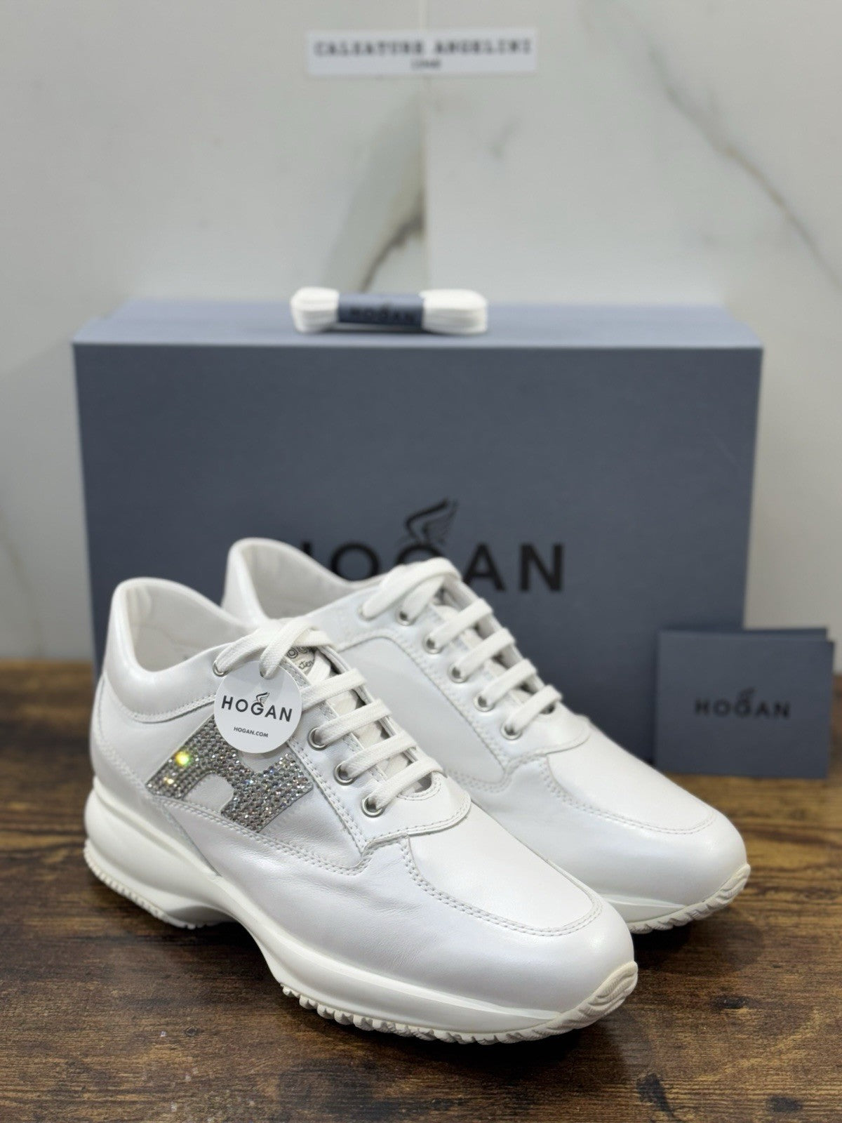 Hogan Interactive H Strass Pelle Bianco Icon Scarpa Hogan Donna 36