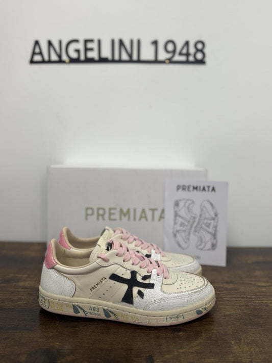Premiata Clayd Basket Sneaker Pelle Bianca Pink  Casual Premiata Donna 41