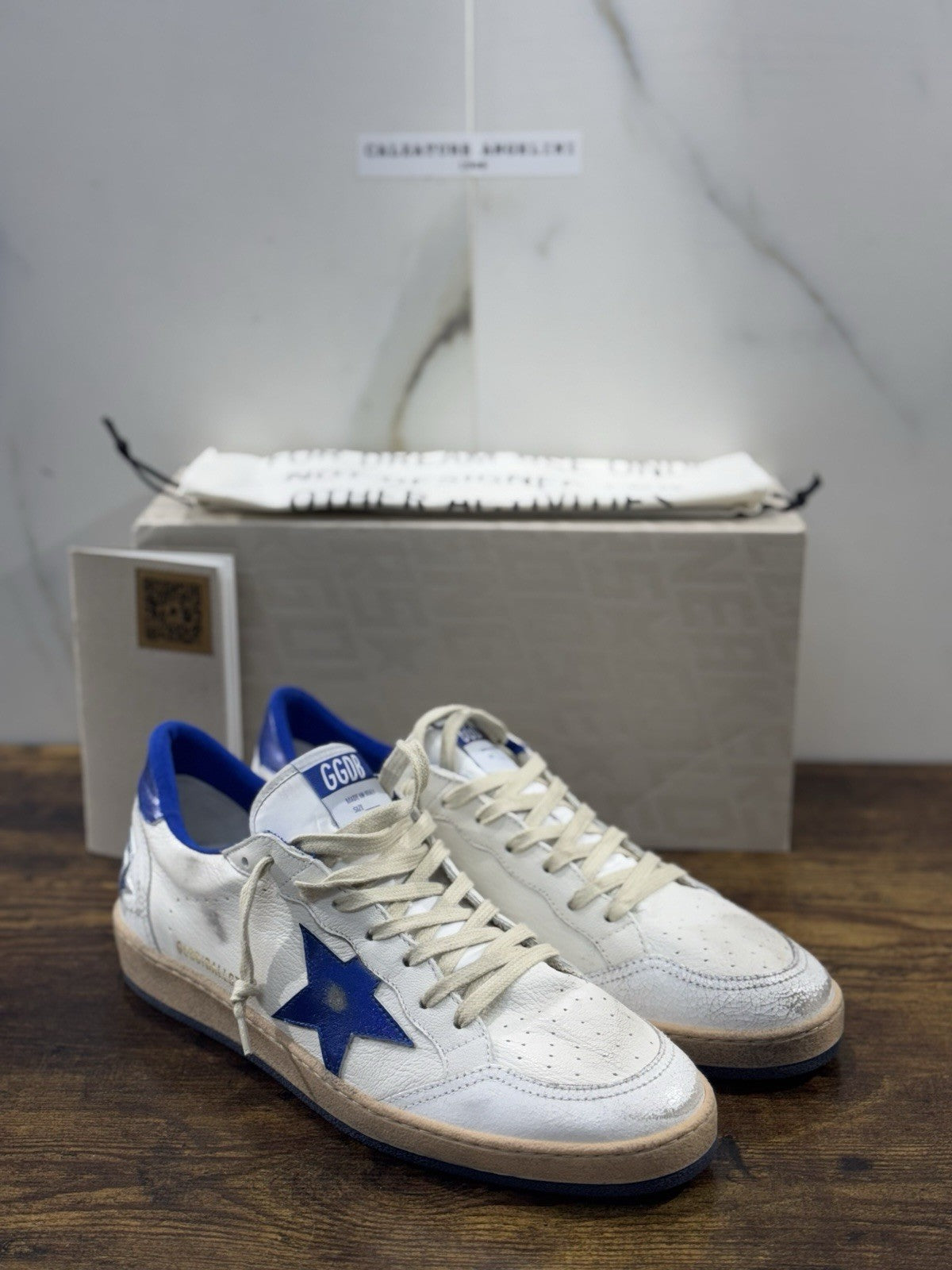 Golden Goose Ball Star Sneaker Uomo White Bluette Luxury Casual Golden Goose 43