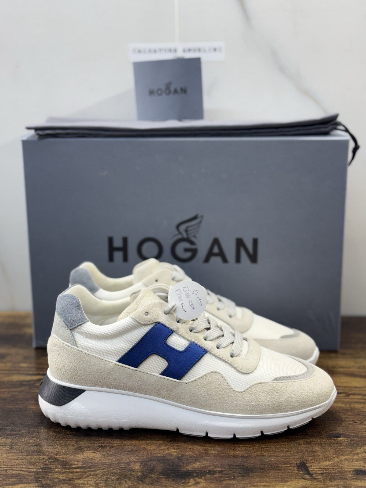 Hogan Interactive 3 Pelle Suede Ghiaccio Blu Casual Hogan Uomo 42.5