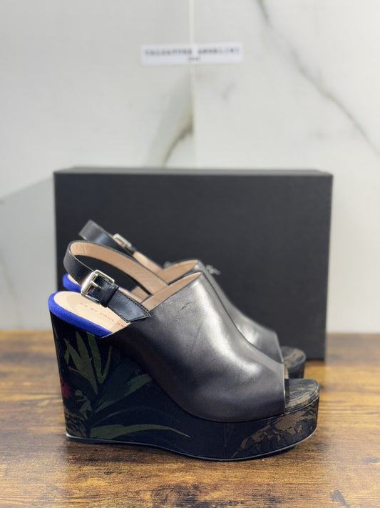 Paul Smith Sandalo Donna Zeppa Tulum  Pelle Nero    Casual Luxury Woman Shoes 38