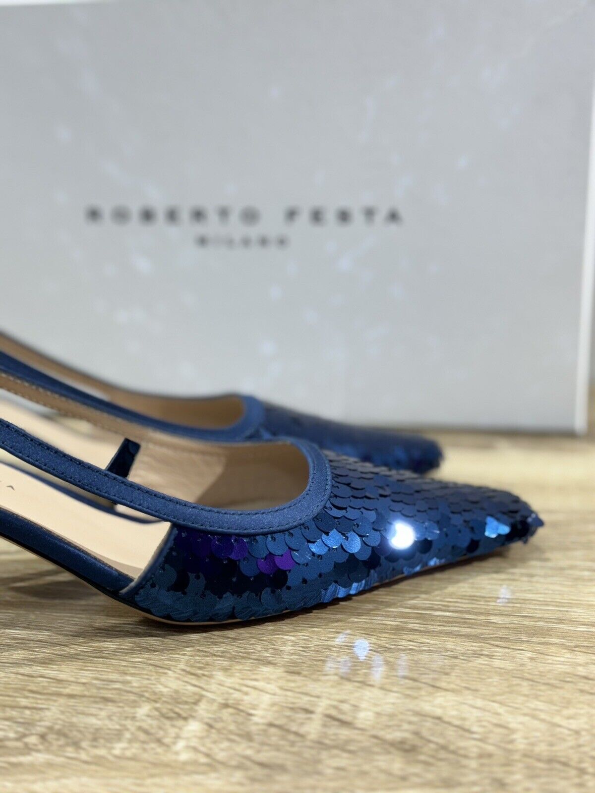 Roberto Festa Milano Scarpa Donna Siviglia Raso Navy Luxury Shoes 36