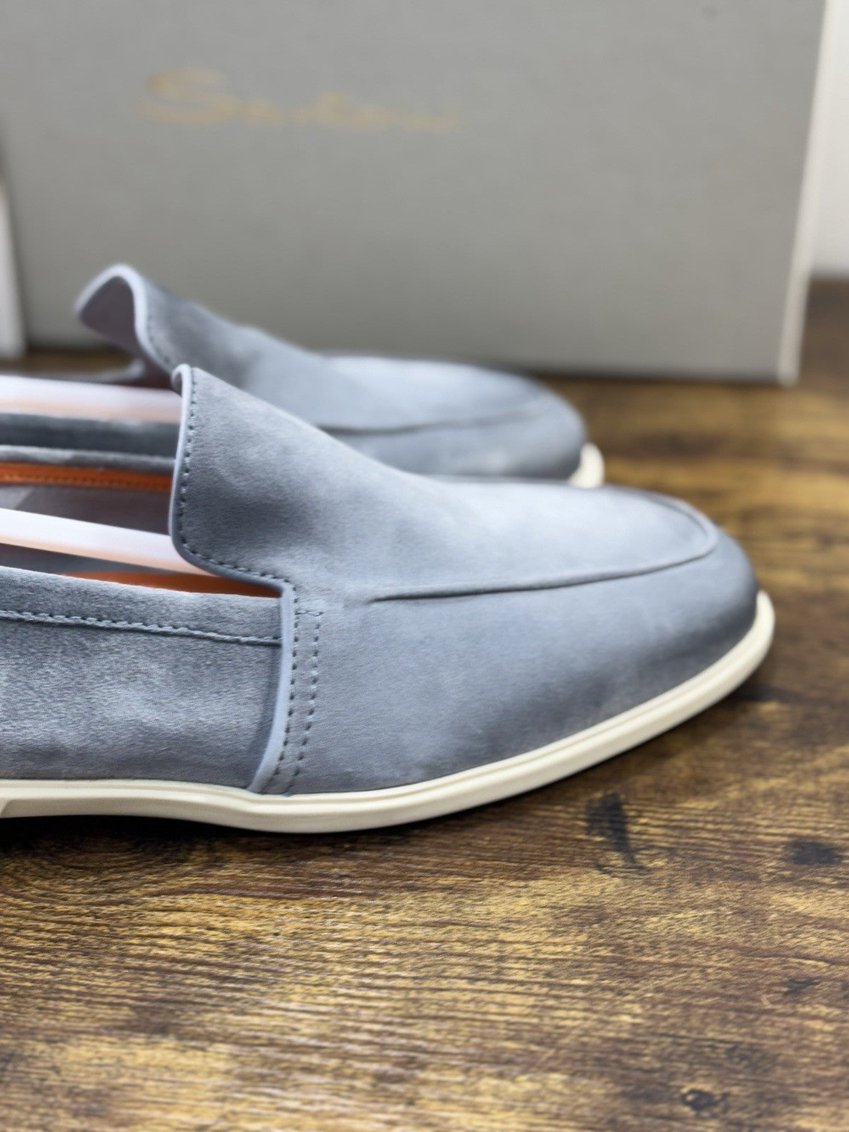 Santoni Mocassino Summer Walk Suede Grey Luxury Santoni Scarpe Uomo 41