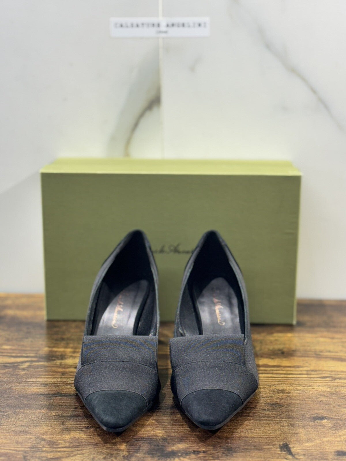 Daniele Ancarani Décolleté Donna Suede Nero Con Tacco 38.5