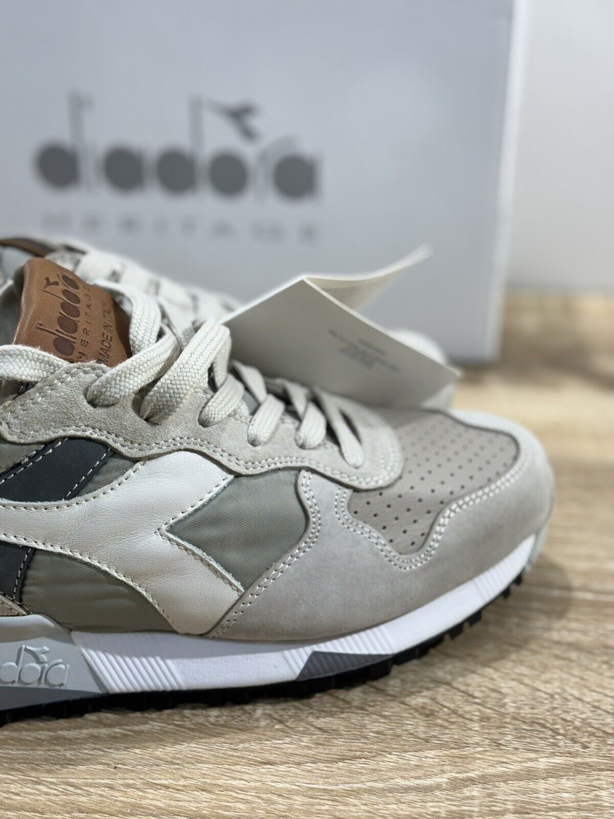 Diadora Heritage Sneaker Uomo Trident 90 Nyl  Pelle  Ghost  Casual Sneaker 40.5