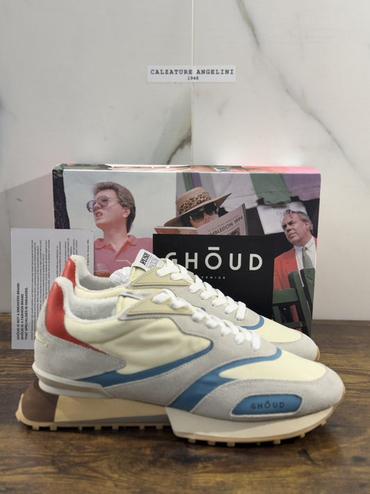 Ghoud Rush Sneaker Uomo Casual Men Sneaker Ghoud Suede Nylon Crema 44