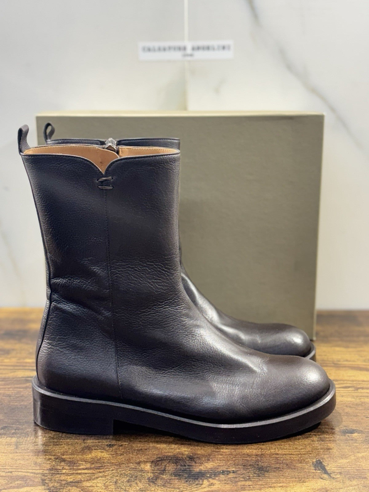 Duccio Del Duca Chelsea Boot Pelle Espresso  Made In Italy Donna 41
