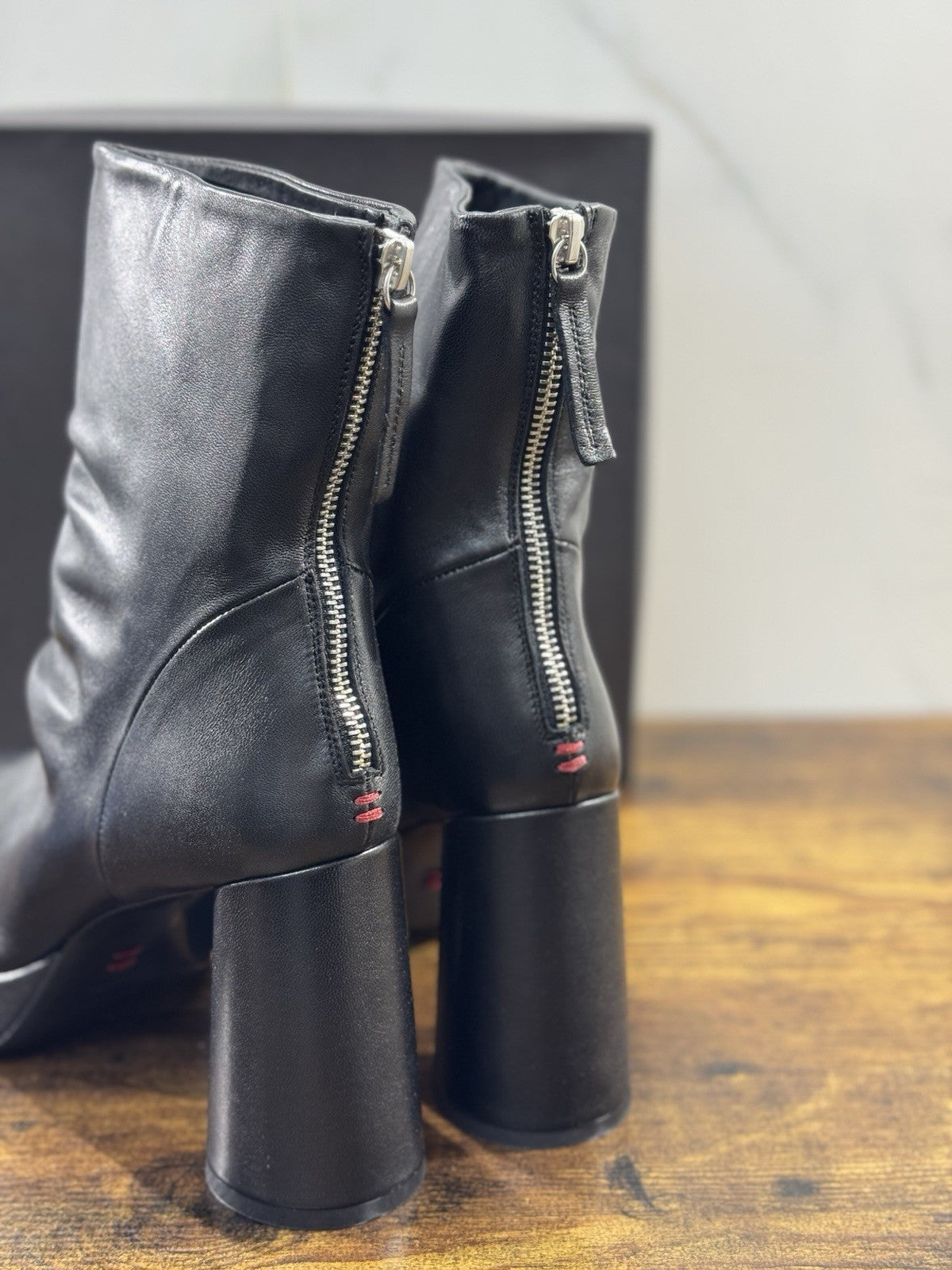 HALMANERA Stivaletto Donna Lara   Pelle Nera Con Tacco Casual Handmade Boot 41