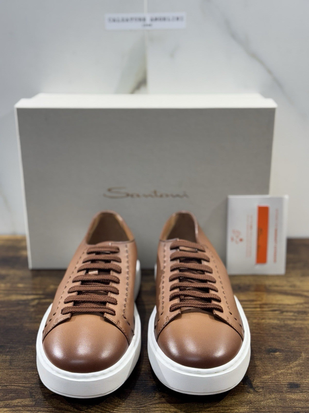Santoni Sneaker Icon Pelle Cuoio  Luxury Santoni Scarpe Uomo 42.5