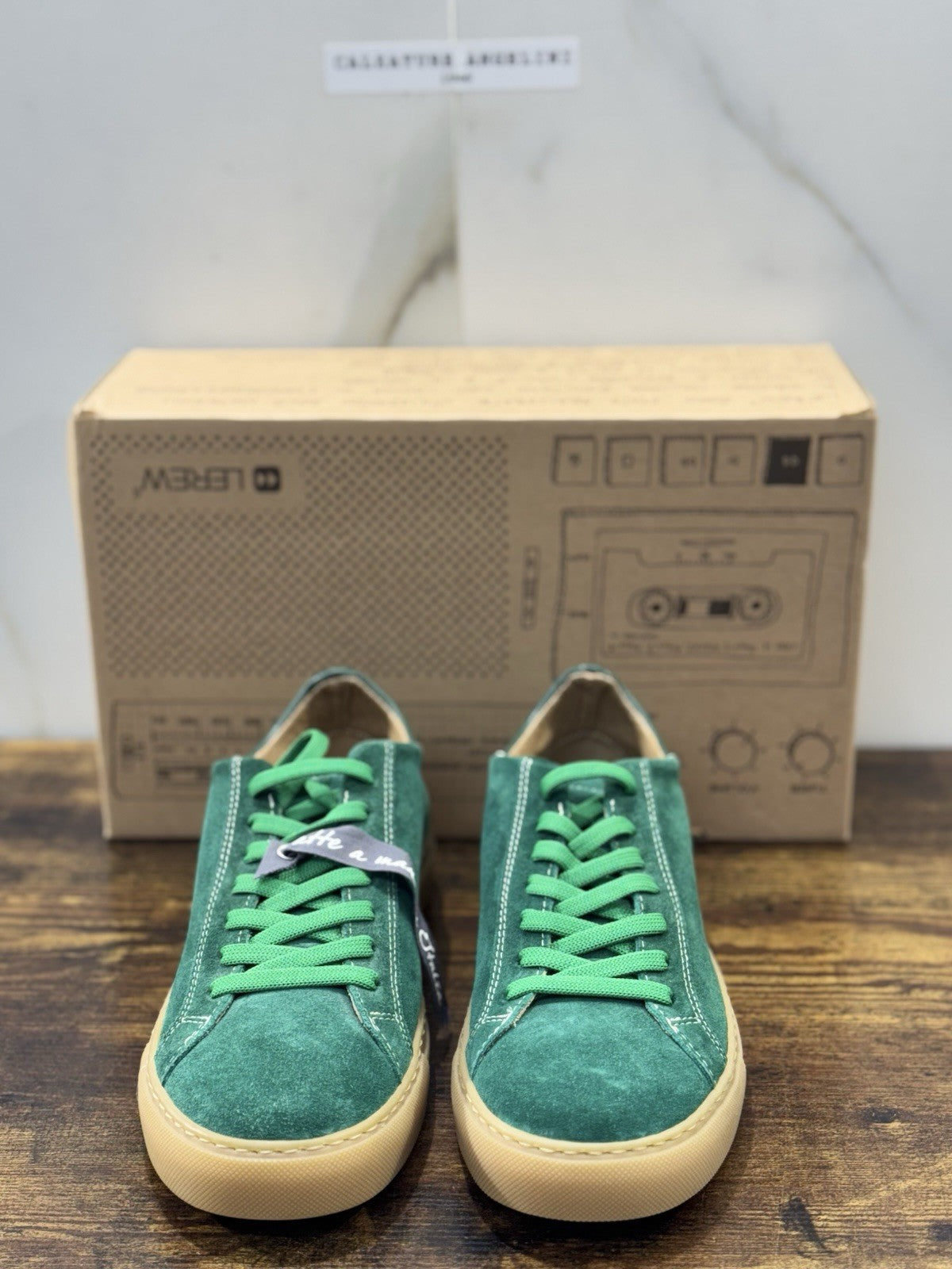 Lerews Sneaker Suede Verde Causal Scarpa Uomo 40
