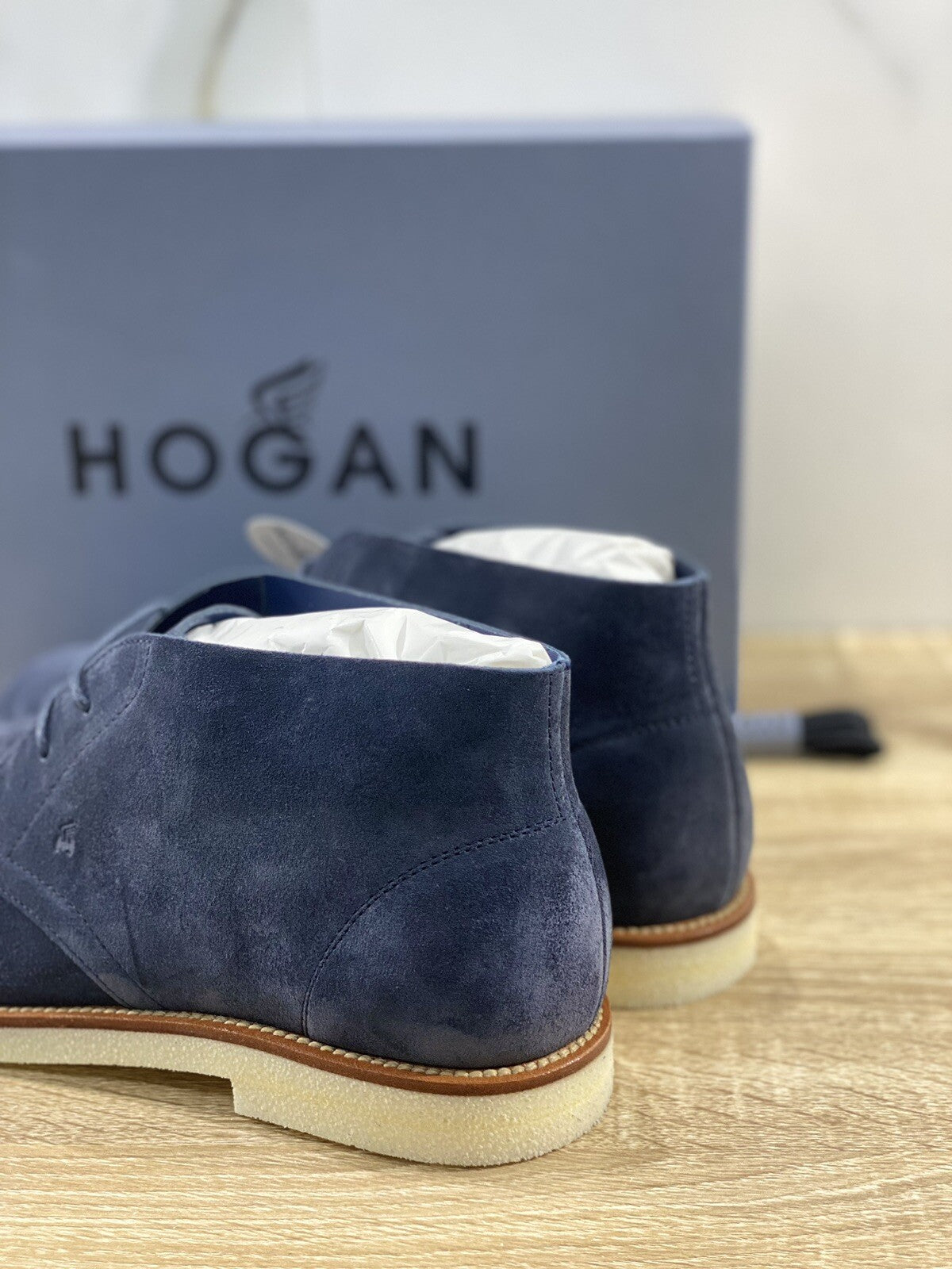 Hogan Polacchino uomo business casual suede Blu hogan men shoe 40.5