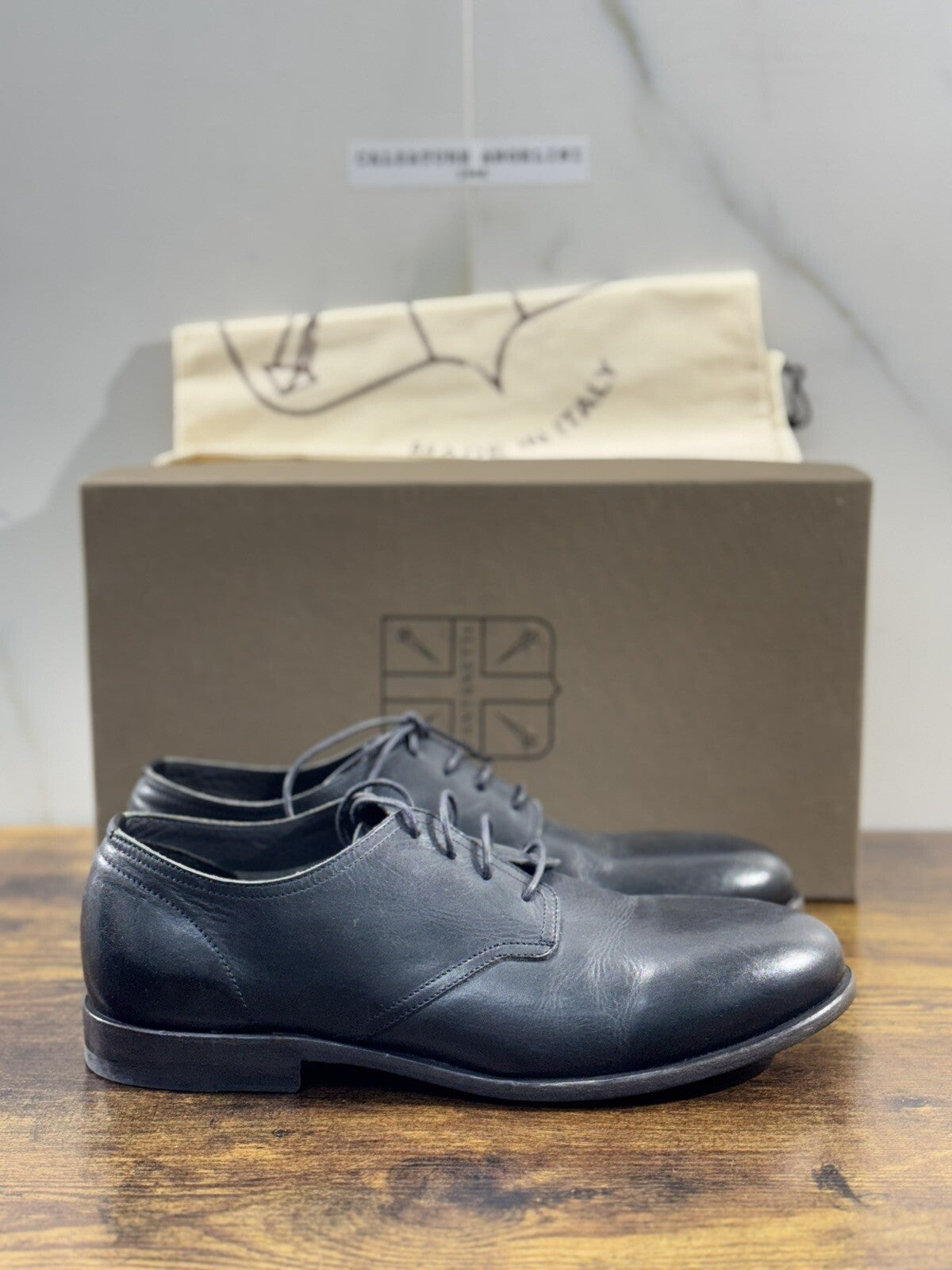 Pantanetti Scarpa   Uomo Derby Pelle Blu Luxury Handmade Pantanetti Men Shoes 39