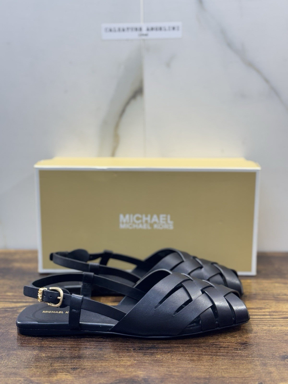 Michael Kors Sandalo Irene Sling Flat Pelle Nero Donna 38