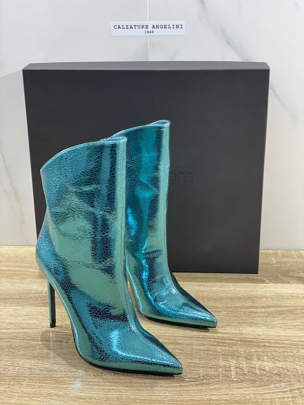 Aldo Castagna Layla Boot In Pelle Petrol Blue Luxury Boot  Aldo Castagna 37