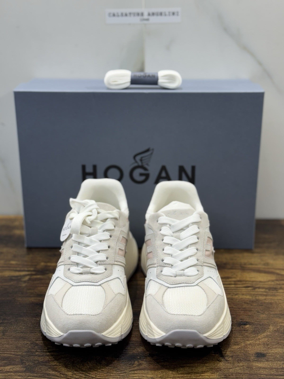 Hogan H669 Sneaker Pelle Bianca Light Pink  Memory Foam Scarpa Hogan Donna 36.5