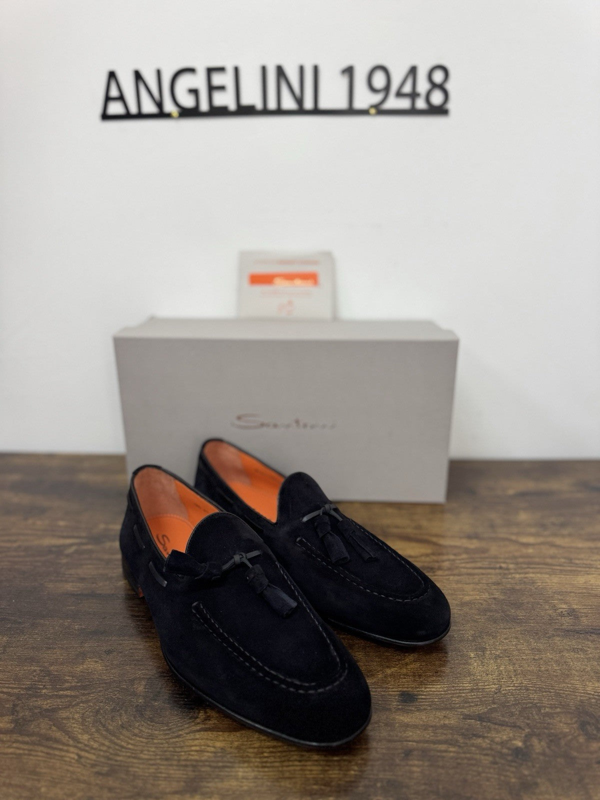 Santoni Mocassino Tassel  Pelle Suede Blu     Luxury Santoni Uomo 42.5