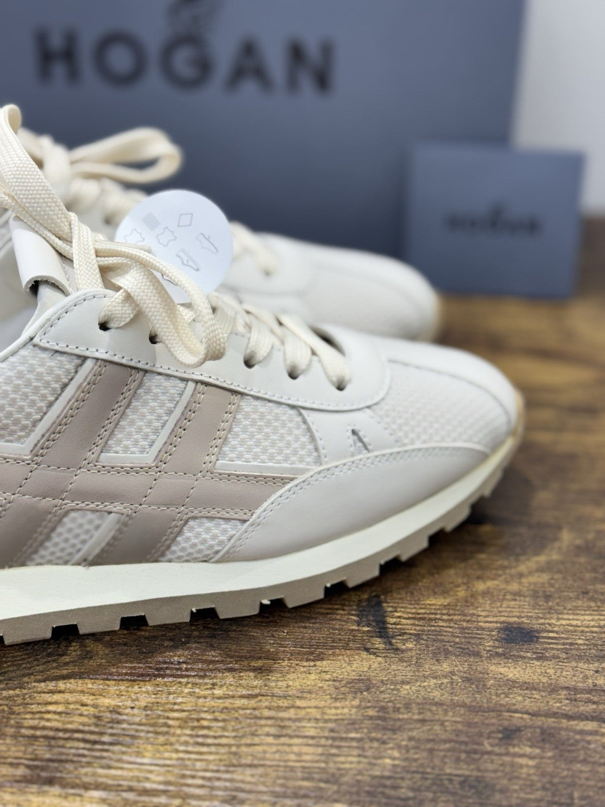 Hogan H671  Sneaker Pelle Beige Slash       Hogan Scarpe Donna 41