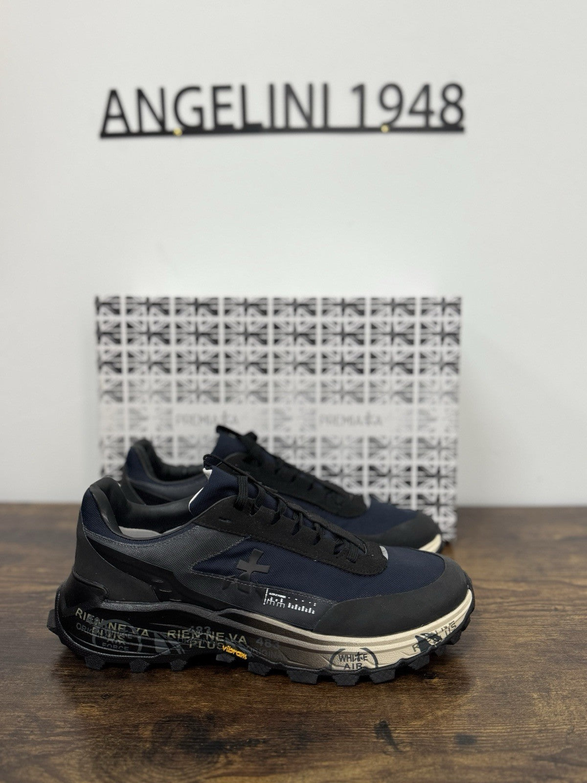 Premiata Devin  Sneaker Pelle Blu Fondo Vibram Casual Premiata Uomo 42