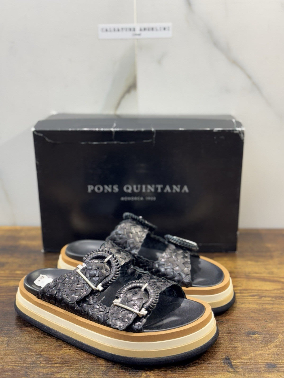 Pons Quintana Sandalo Ciabatta  Pelle Nero Casual Pons Quintana Donna 39