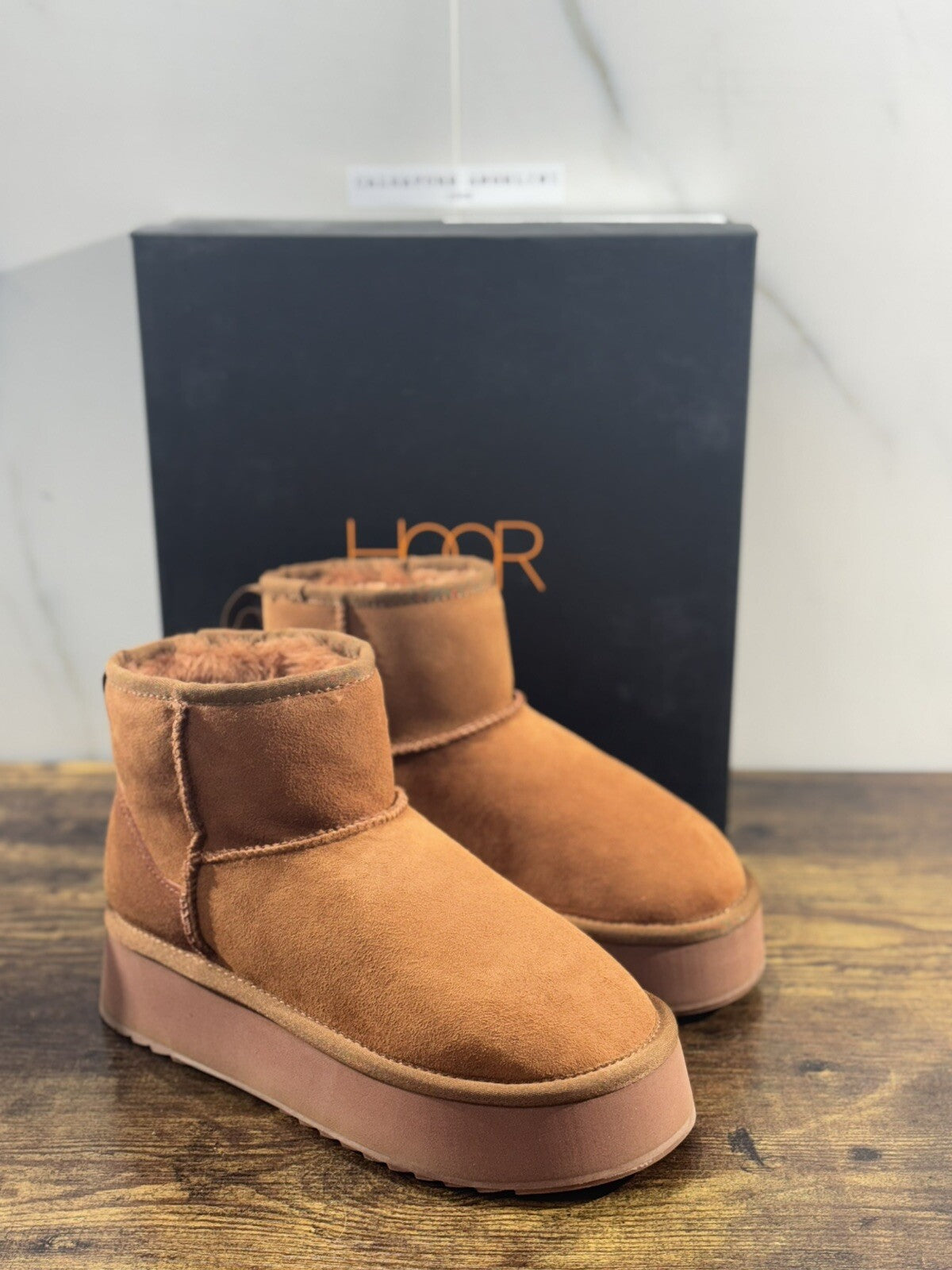 Hoor Stivaletto Donna Vega Suede Brick Mattone Zeppa Extra Light 37