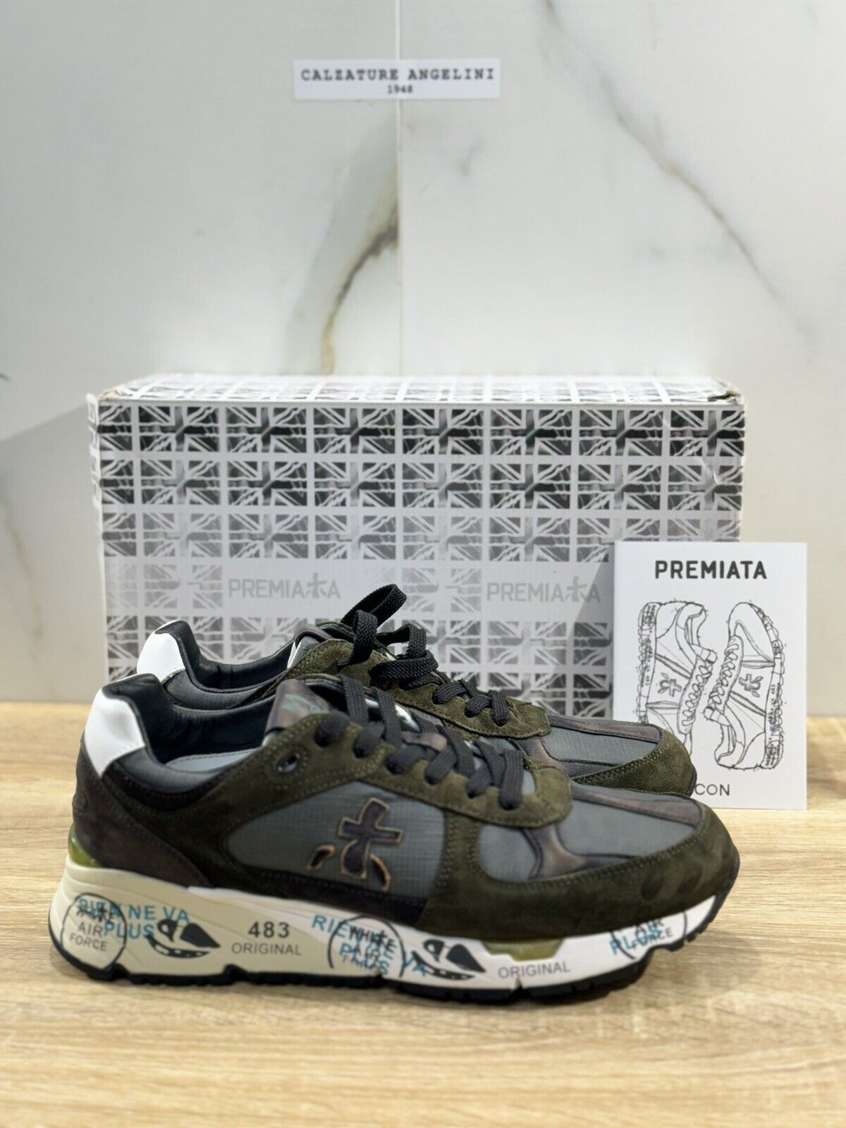 Premiata Mase    Sneaker Uomo Pelle Verde  Casual Sneaker Premiata Uomo 40