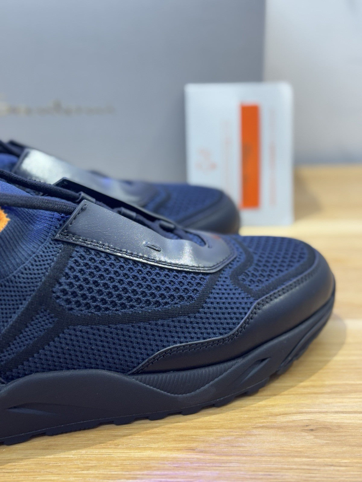 Santoni Innova Sneaker Pelle Tex Blu  Luxury Santoni Scarpa Uomo 42.5