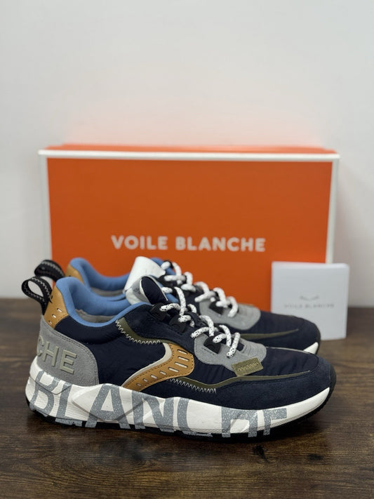 Voile Blanche Sneaker Club 01   Pelle Suede Nylon Blu   Casual Uomo 44