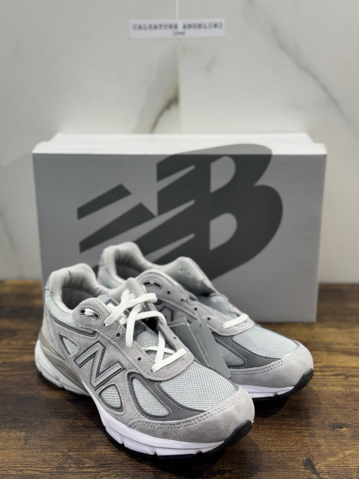 New Balance 990 Made In Usa Limited Edition 100% Leather Iconic Grey  Icon 40