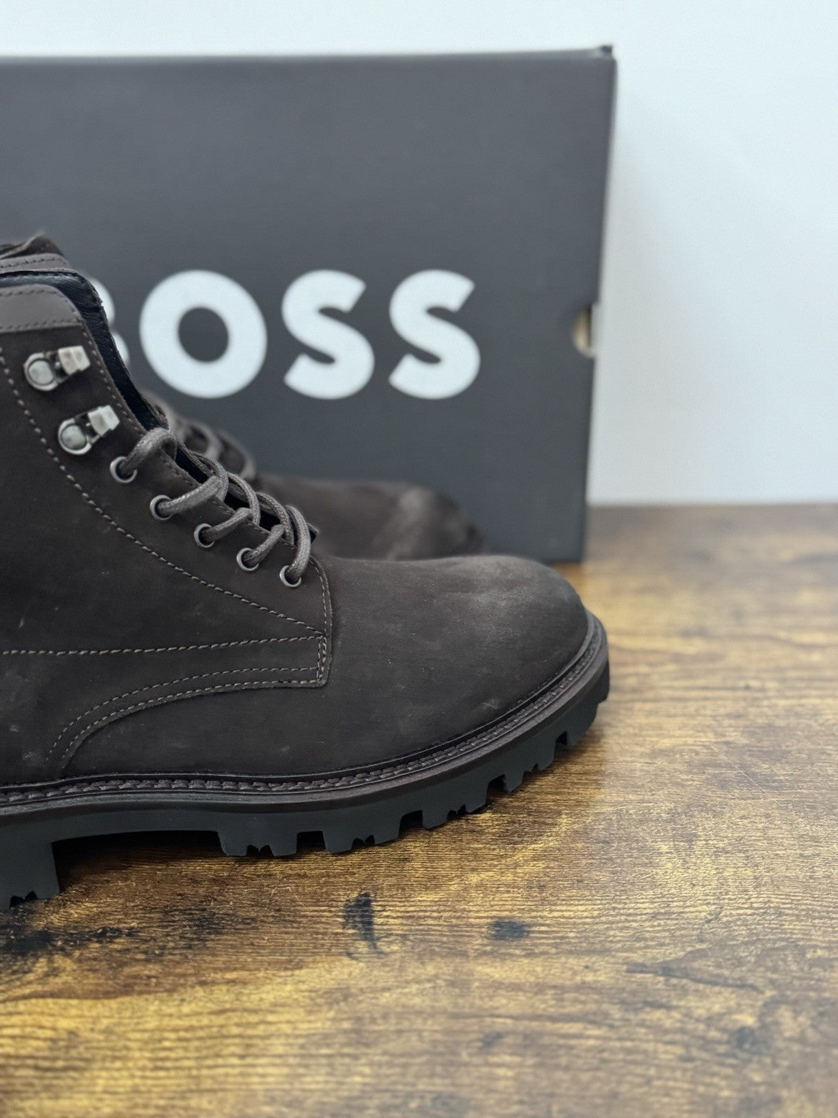 Boss Stivaletto Uomo Suede Dark Brown  Casual Boot Extra light Uomo 45