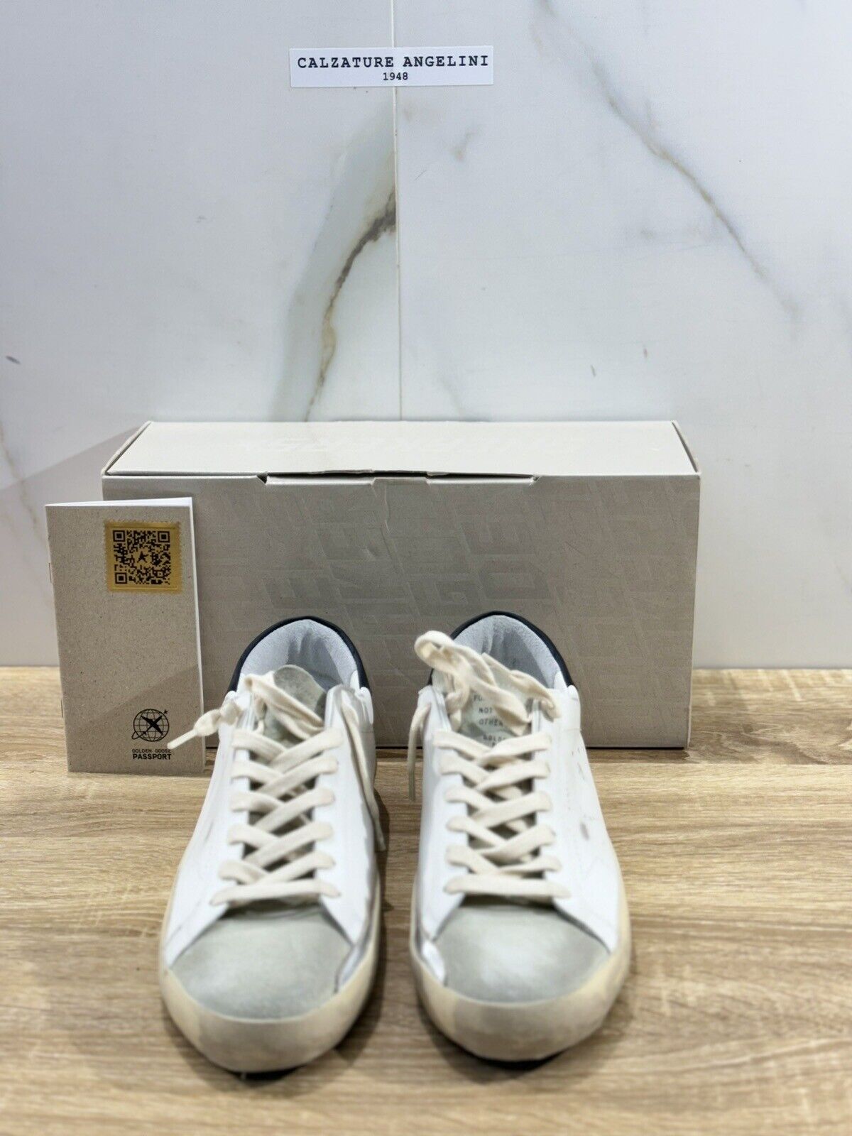 Golden Goose Sneaker Uomo Super Star Bianca Pelle Luxury Men Sneaker 42