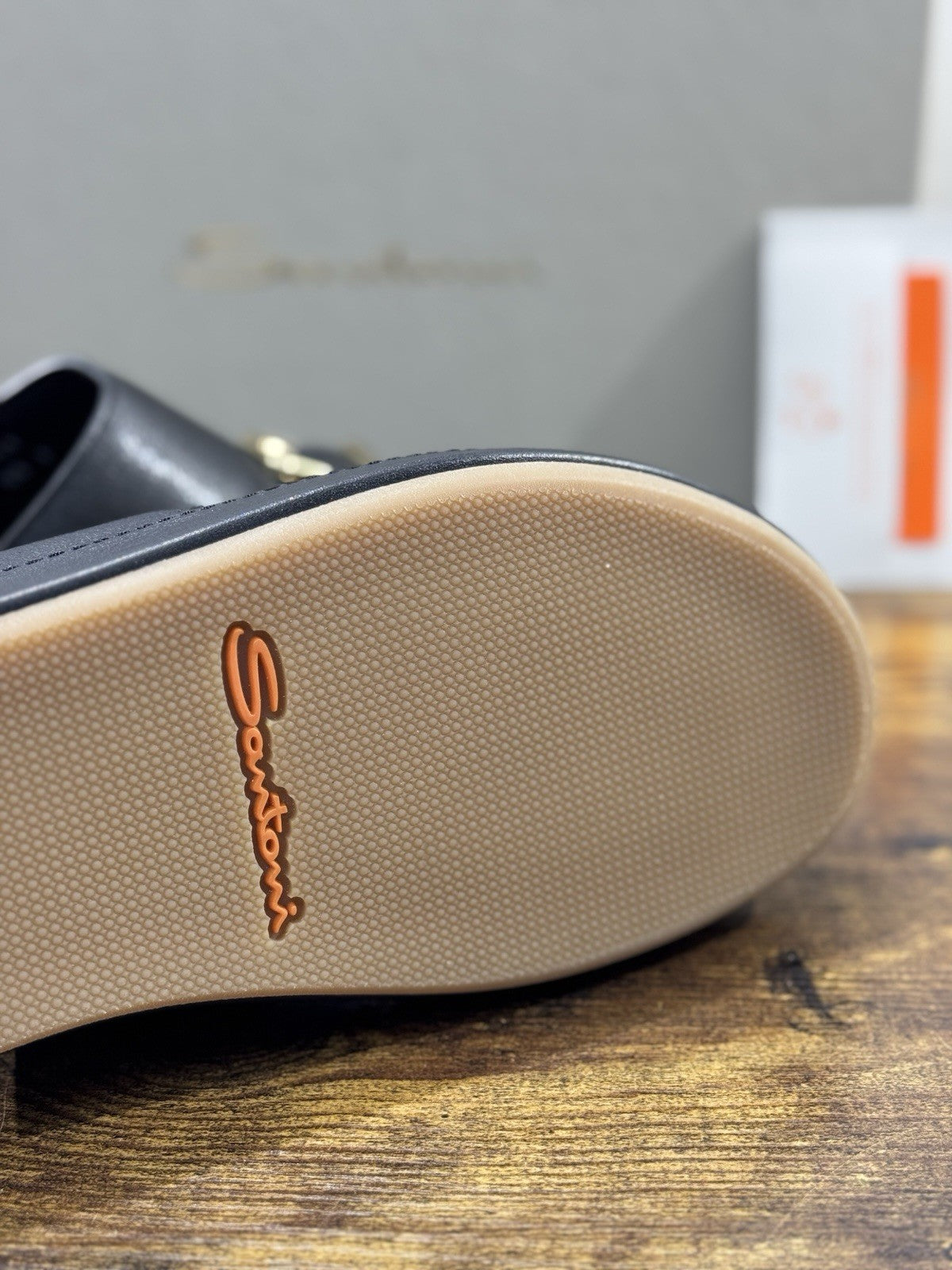 Santoni Arab Sandal Pelle Nero Luxury Santoni Sandali Uomo 42