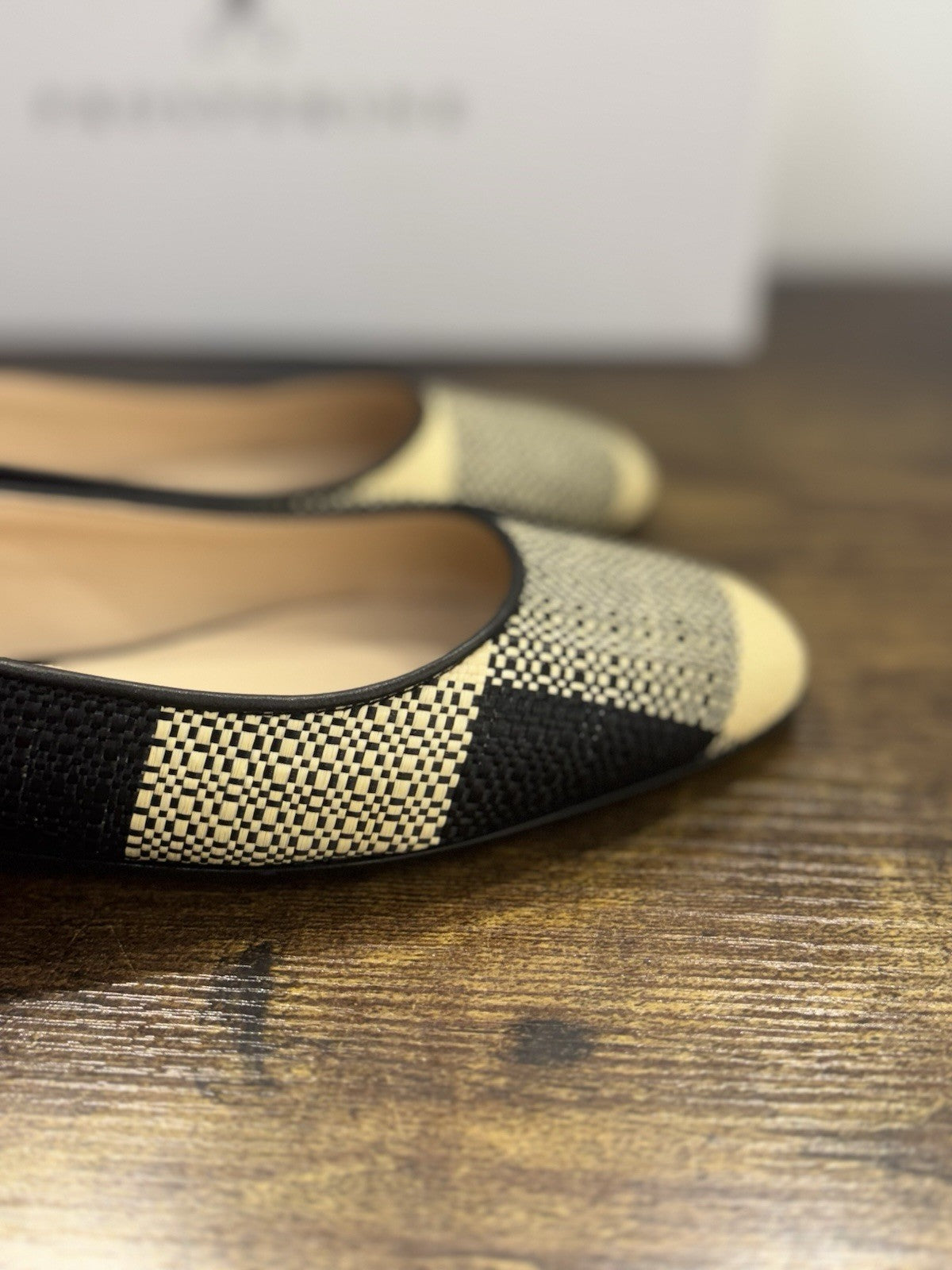 Prosperine Sling Back  In Raffia Nero Beige   Casual Flat Shoes Donna 36