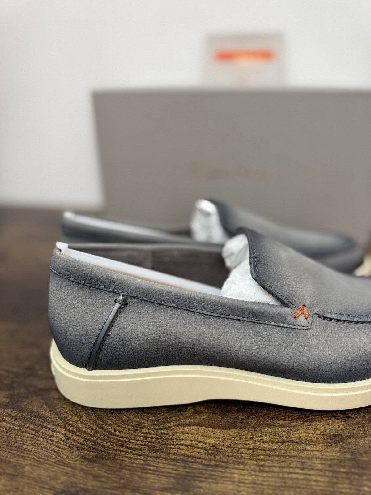 Santoni Mocassino Summer Walk Suede Grey  Casual Santoni Uomo 42.5