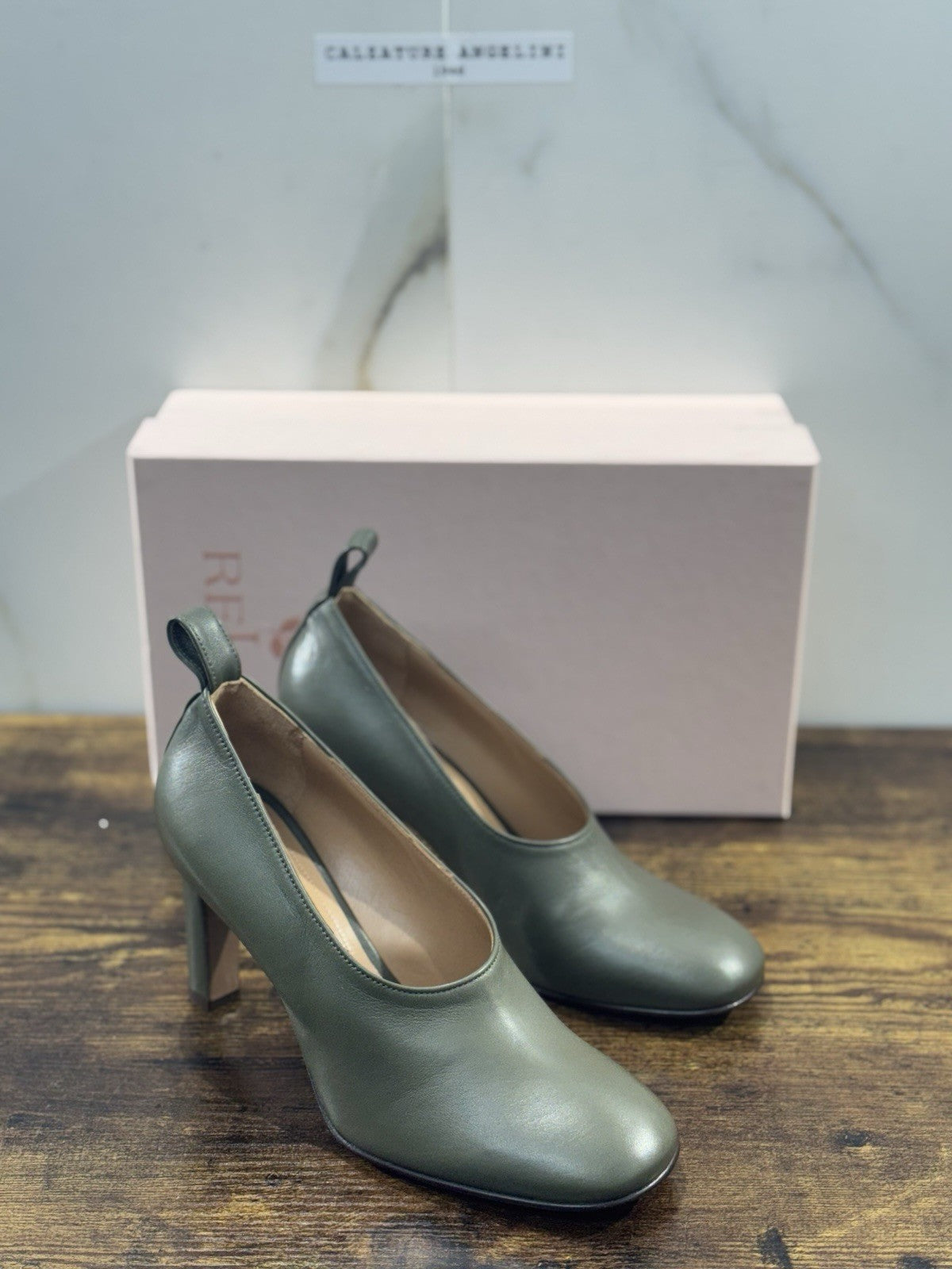 Relac Décolleté Donna Pelle Verdone  Luxury Woman Shoe Made In Italy 40