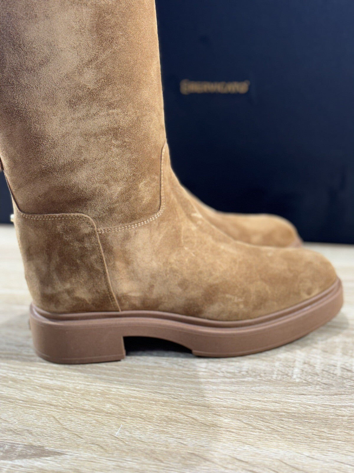 Angelo Bervicato Stivale Donna Suede Cuoio Luxury Handmade Boot 37