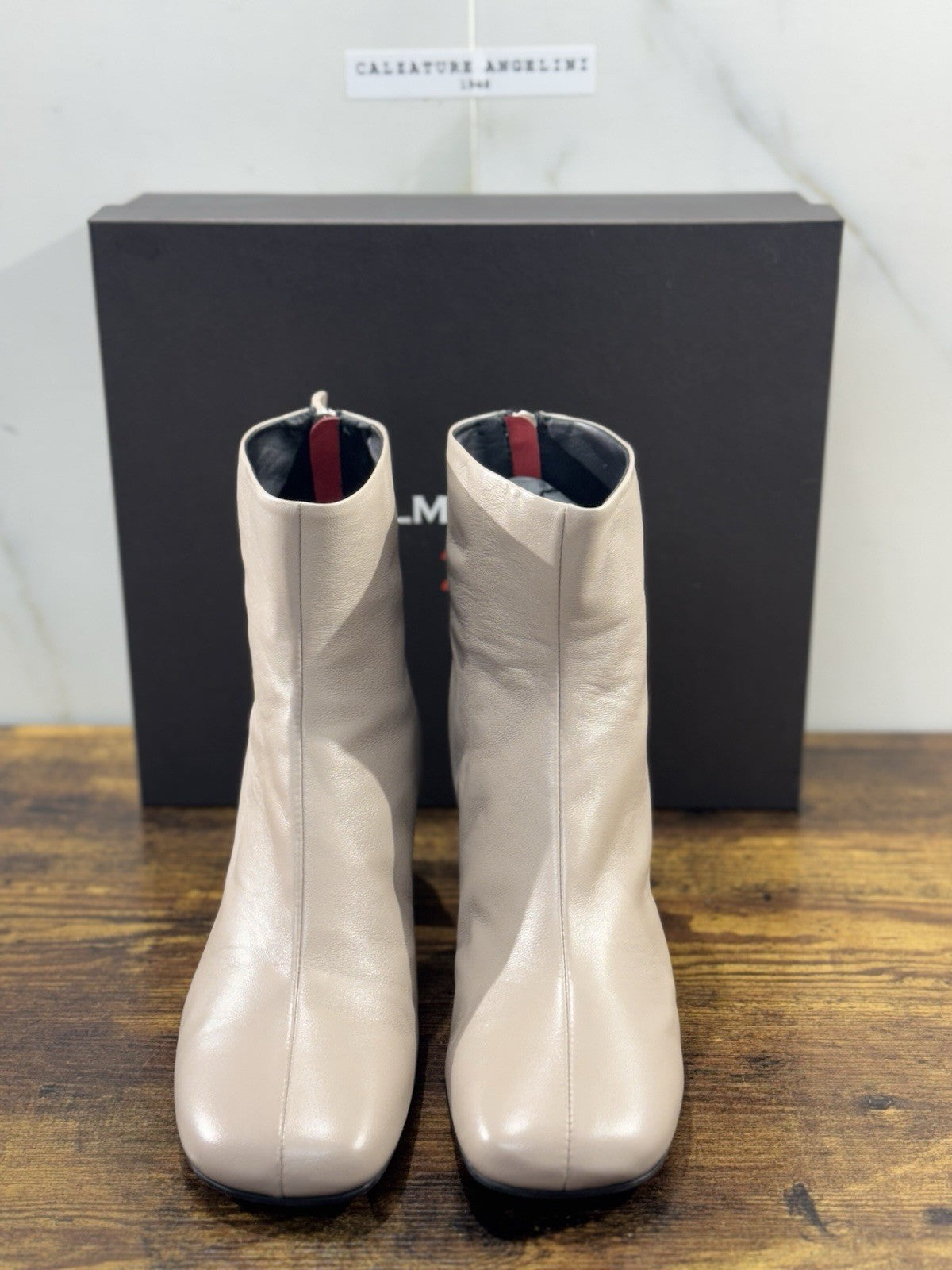 HALMANERA Stivaletto    Pelle Tortora   Con Tacco Luxury Made In Italy Donna 41